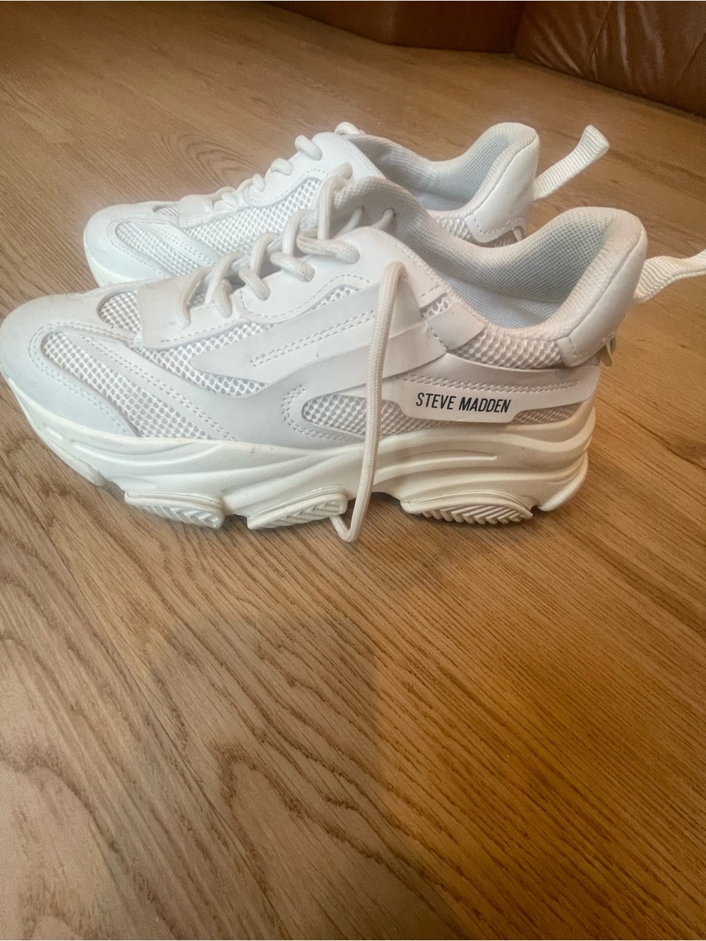 Steve Madden White Chunky Platform Sneakers